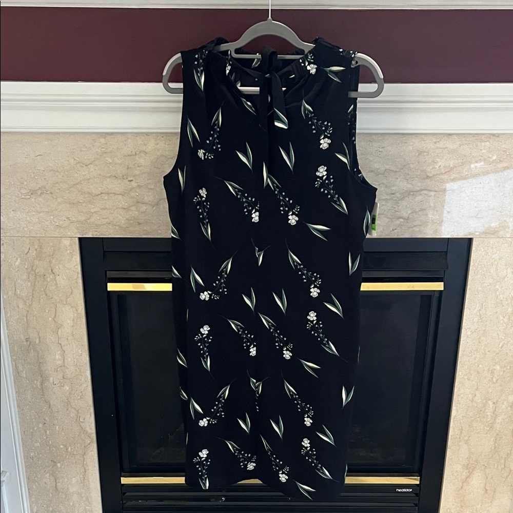 Apt 9 Black Floral sleeveless Keyhole Back Dress - Picture 3 of 7